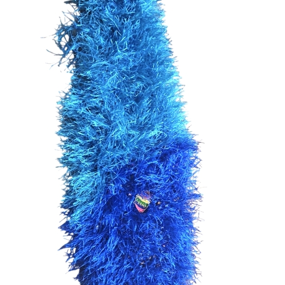 Hand Crafted Eyelash yarn Furry Knit Scarf Rainbow faux Fur LGBTQA+ Boa Scarf - Picture 14 of 17